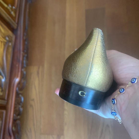 Coach Gold Leather Naomi Loafer Shoes - Picture 5 of 7